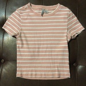 Cute pink striped crop top
